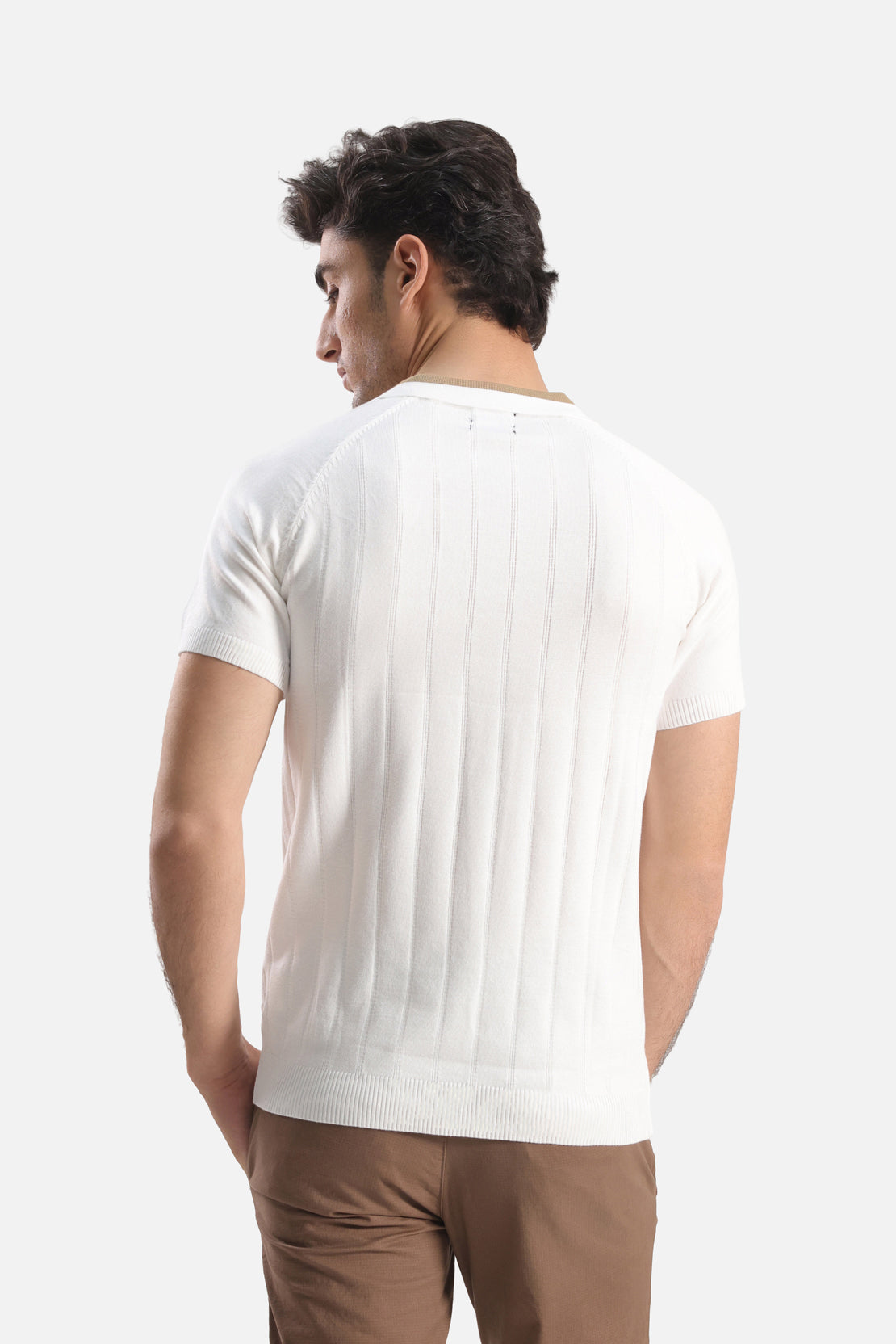 Quarter Zip-Up Polo Shirt
