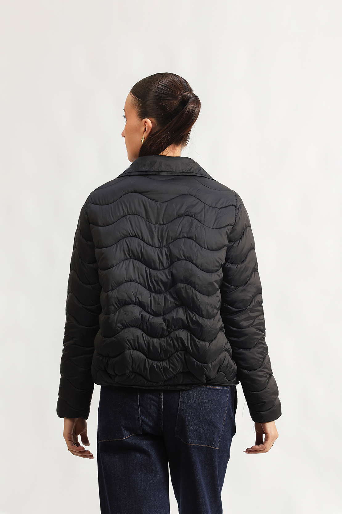 Quilted button-down jacket