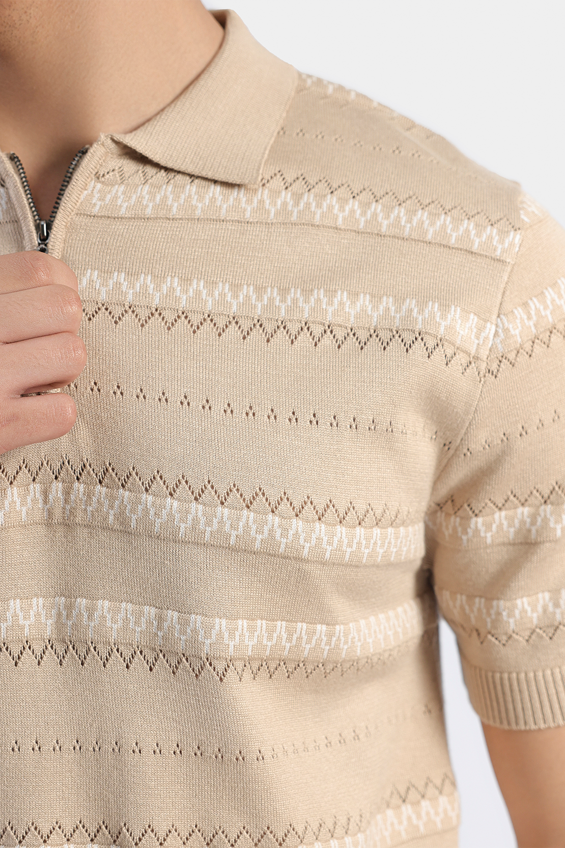 Knitted Half Zip Polo