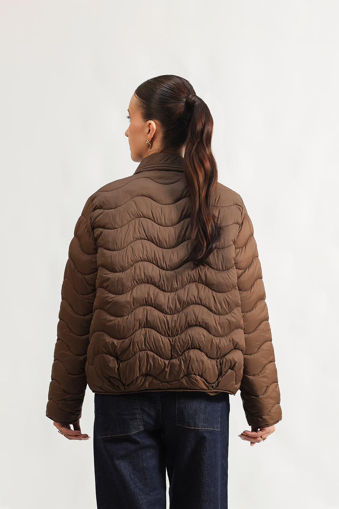 Quilted button-down jacket