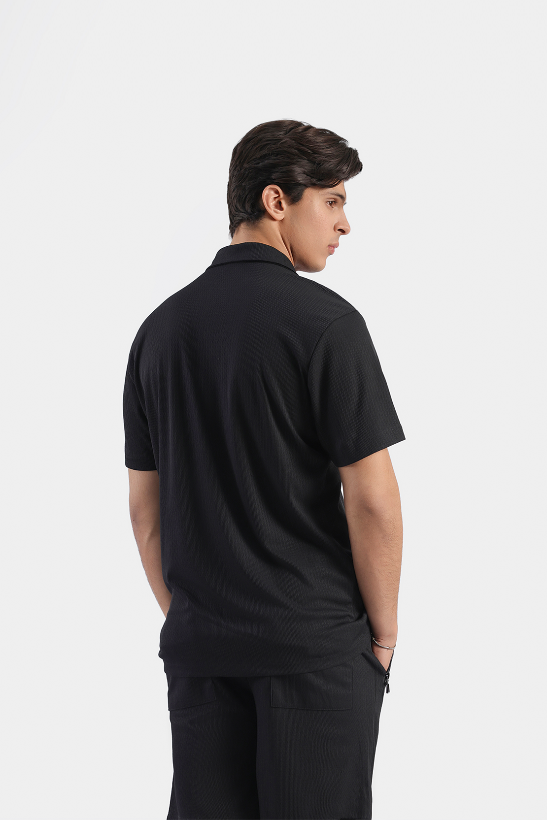MEN COORD SET TEXTURED SHIRT