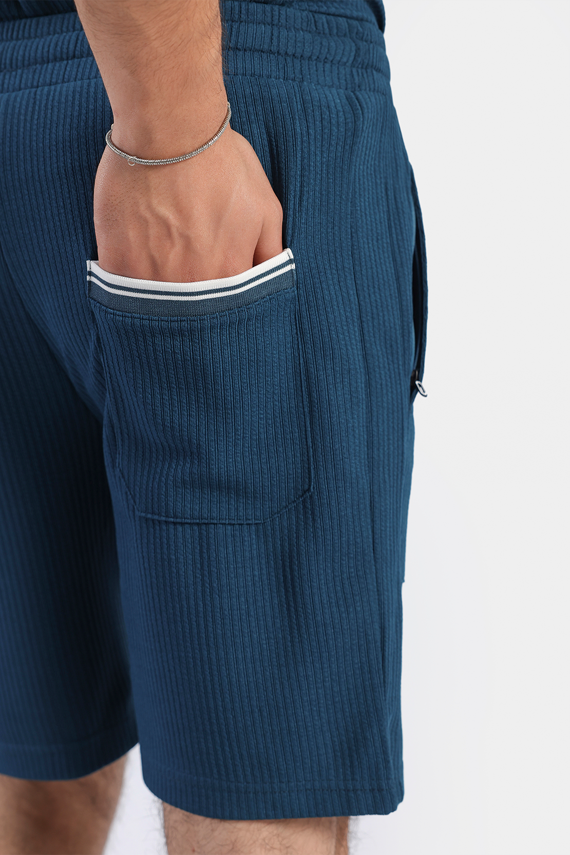MEN COORD SET RIBBED SHORTS