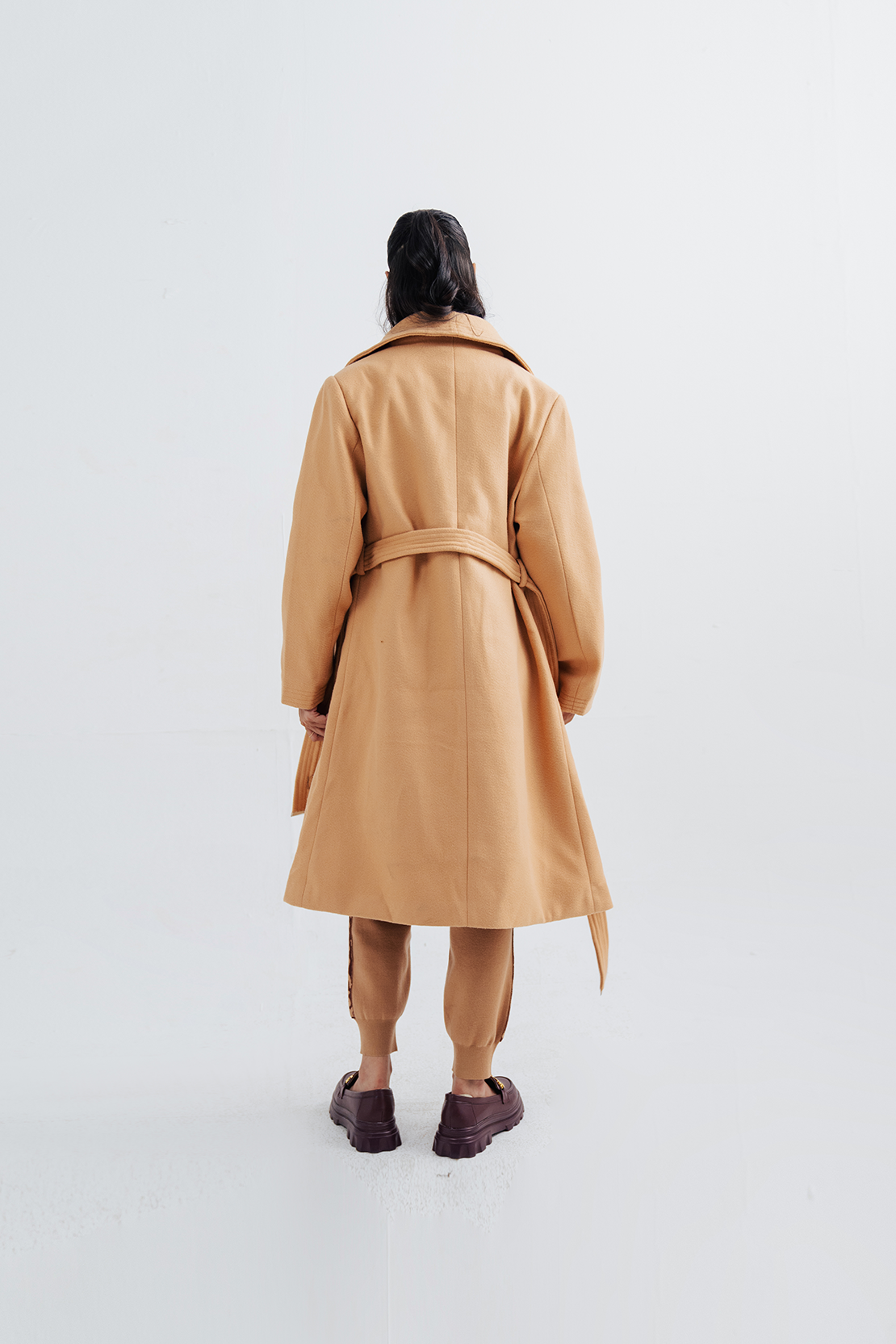 Ladies Belted Long Coat