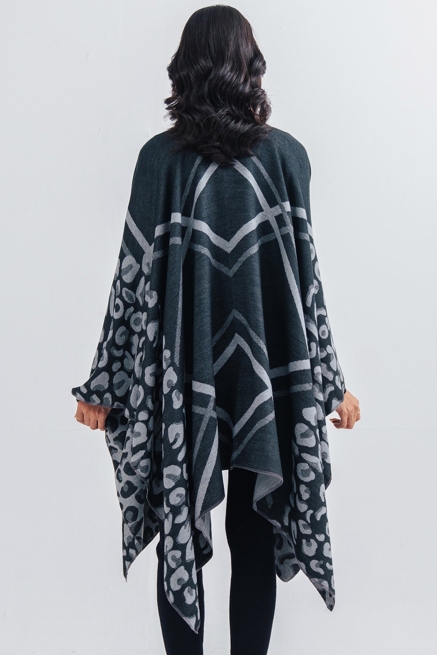 Ladies Floral Print Cape Shawl