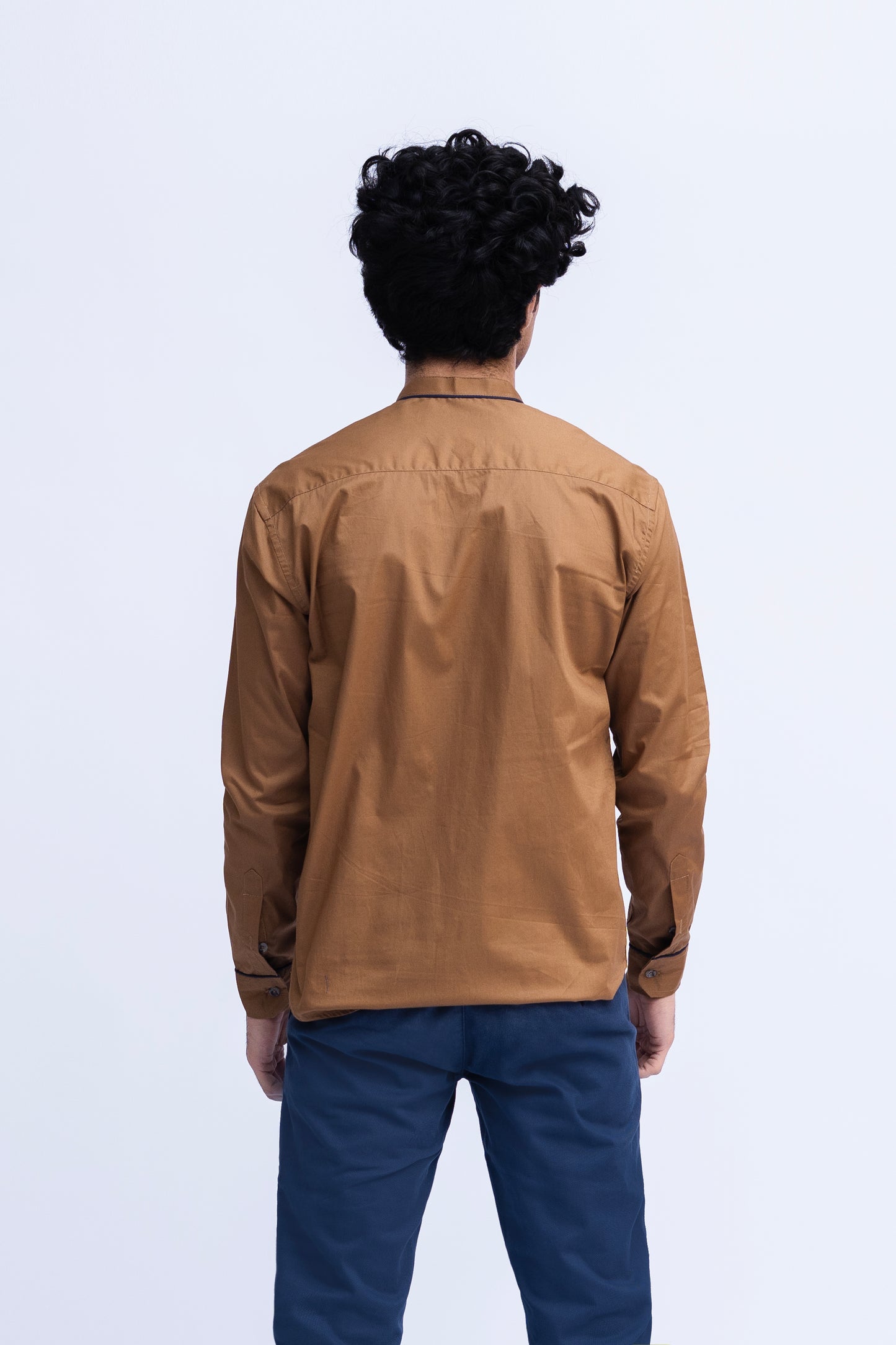 Men Ban Collar Casual Shirt