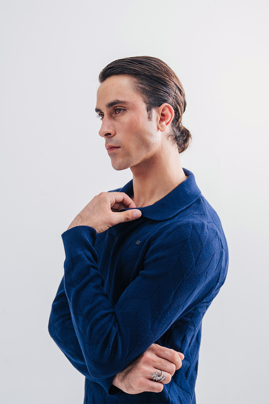 Men Self Texture Sweater