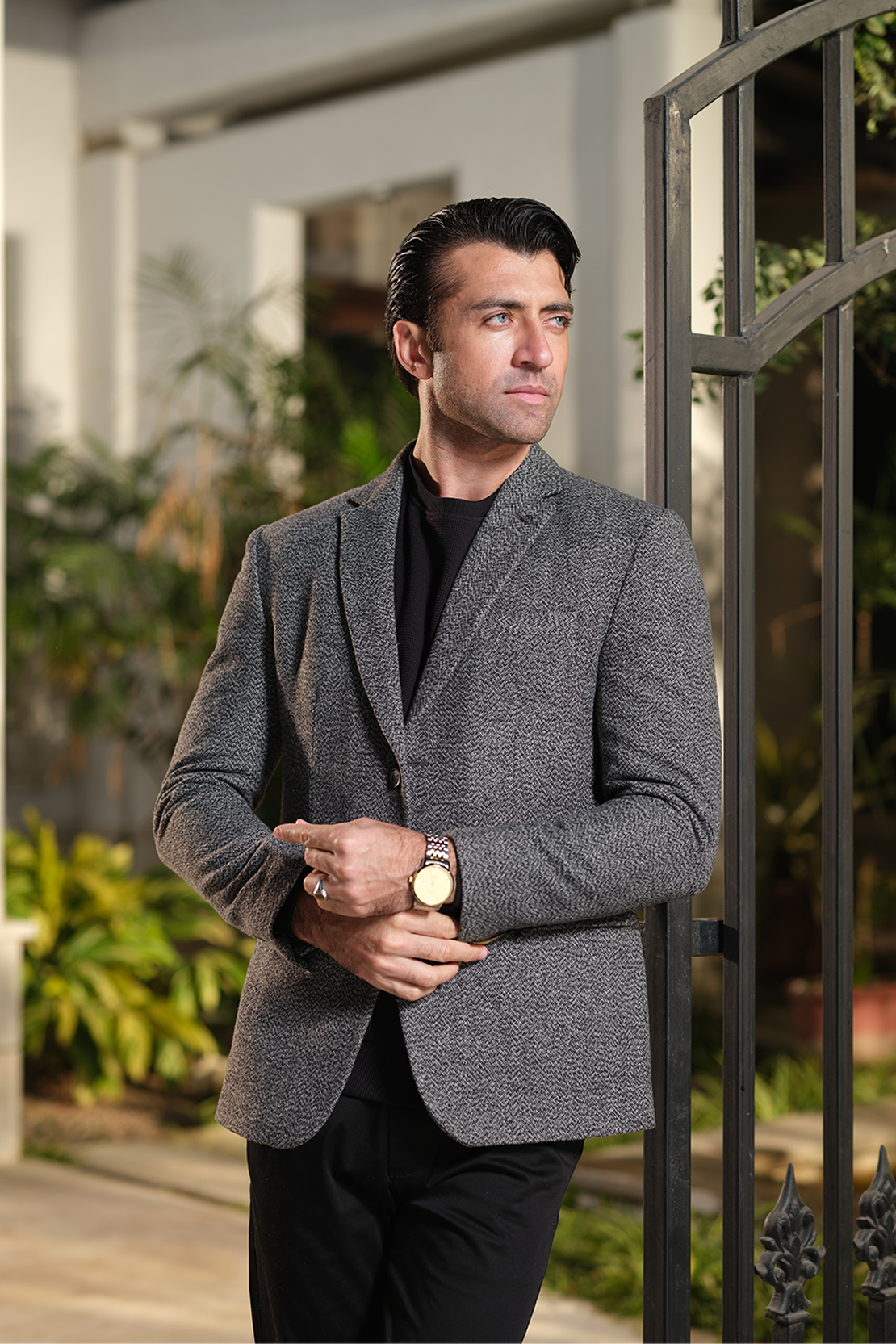 Contrast Textured Coat