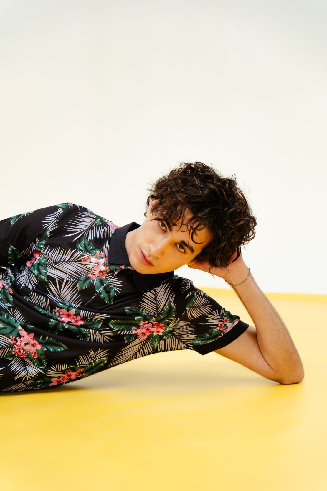 Men Floral Print Polo