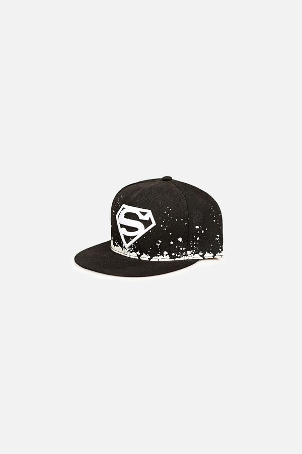 Superman Black Embroidered Cap