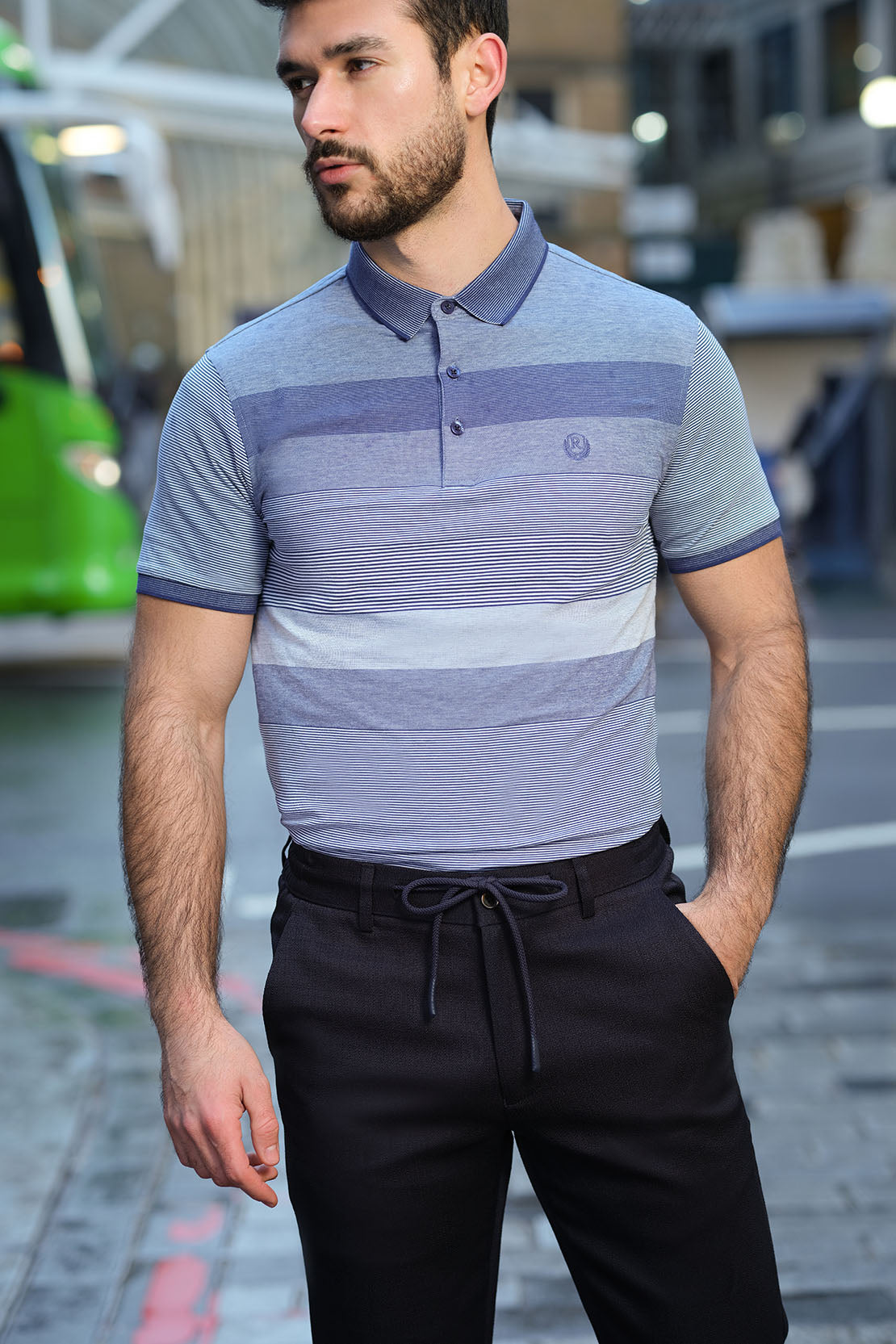CLASSIC-FIT STRIPED POLO