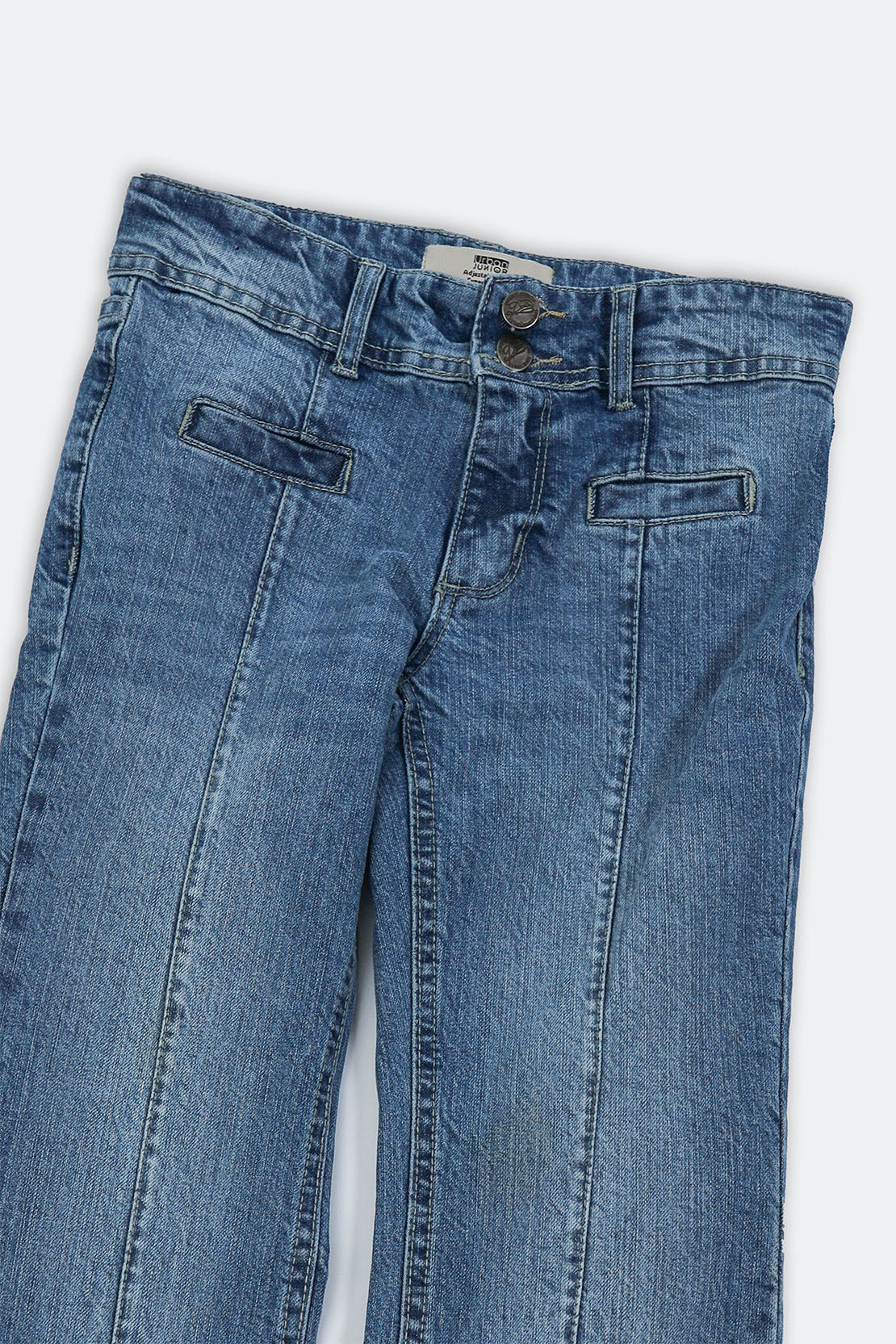 Pleated Flared Jeans