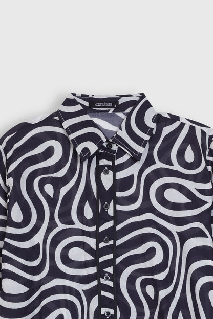 Printed Shirt Dress