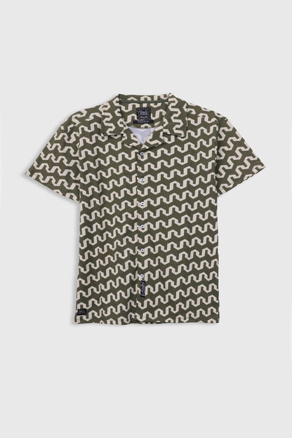 Printed Cuban Collar Shirt