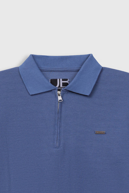 Quarter Zip-Up Polo Shirt