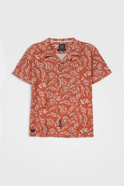 Printed Cuban Collar Shirt
