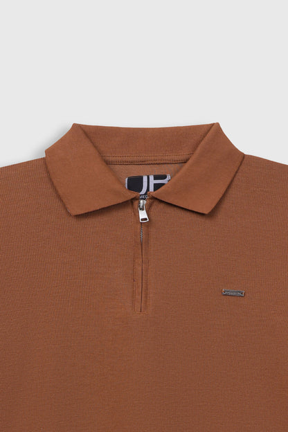 Quarter Zip-Up Polo Shirt