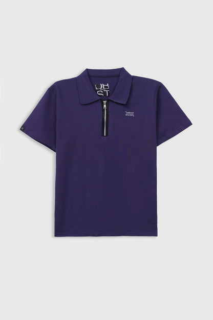 Quarter Zip-Up Polo Shirt