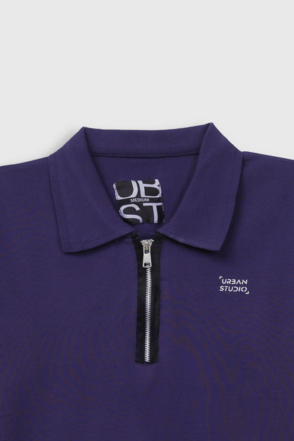 Quarter Zip-Up Polo Shirt