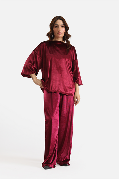 Co-ord set velvet top