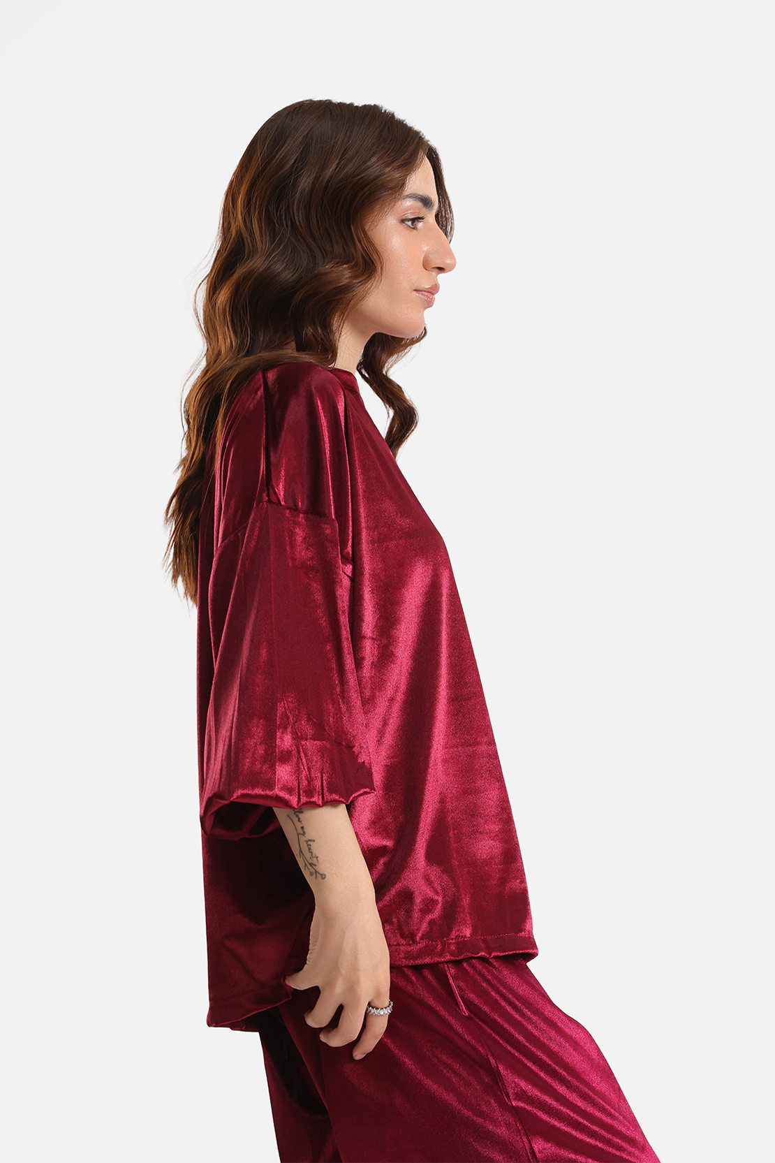 Co-ord set velvet top