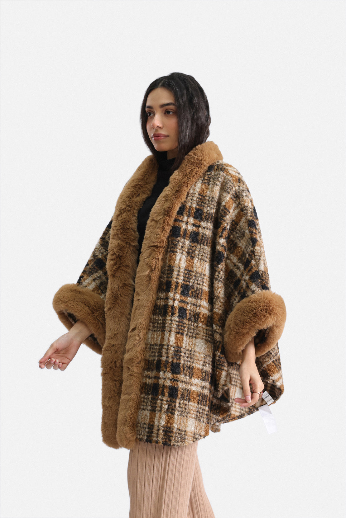 Checked Cape Shawl