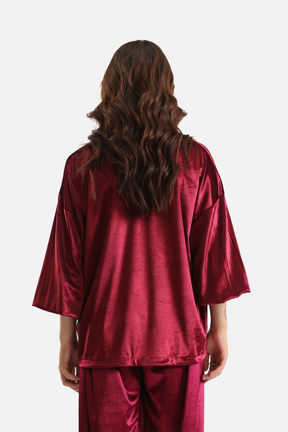Co-ord set velvet top