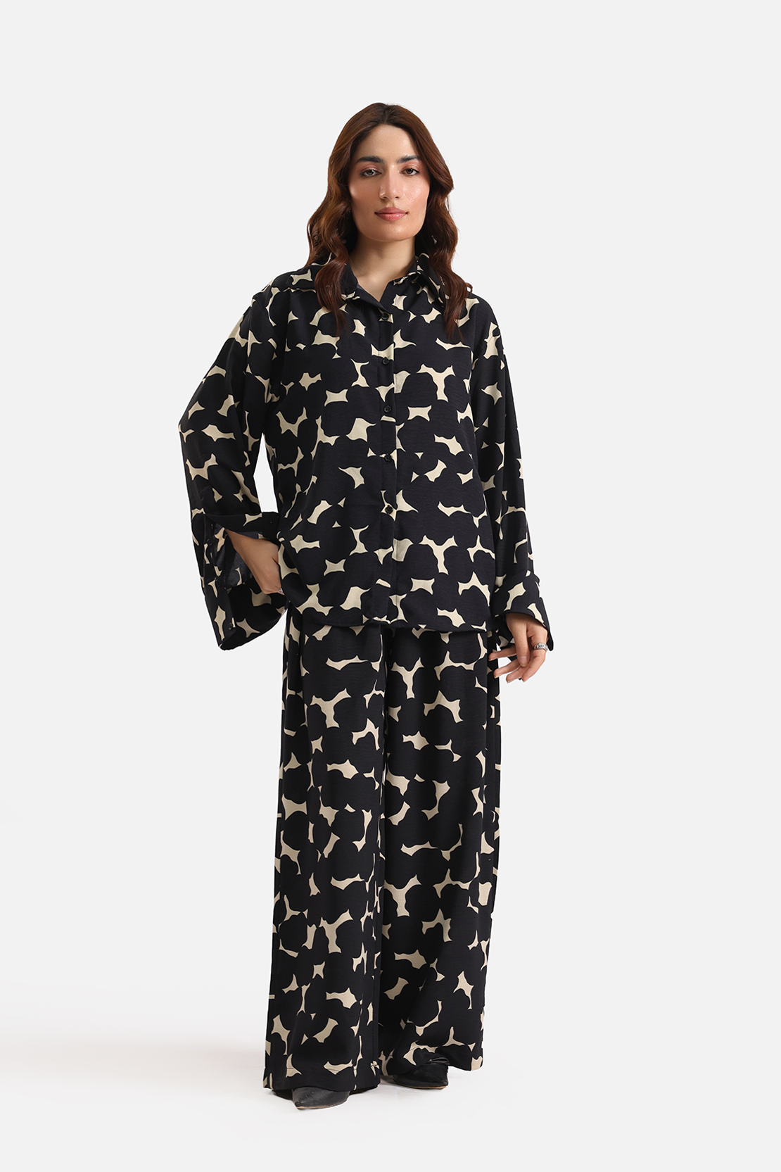 Co-ord set printed shirt