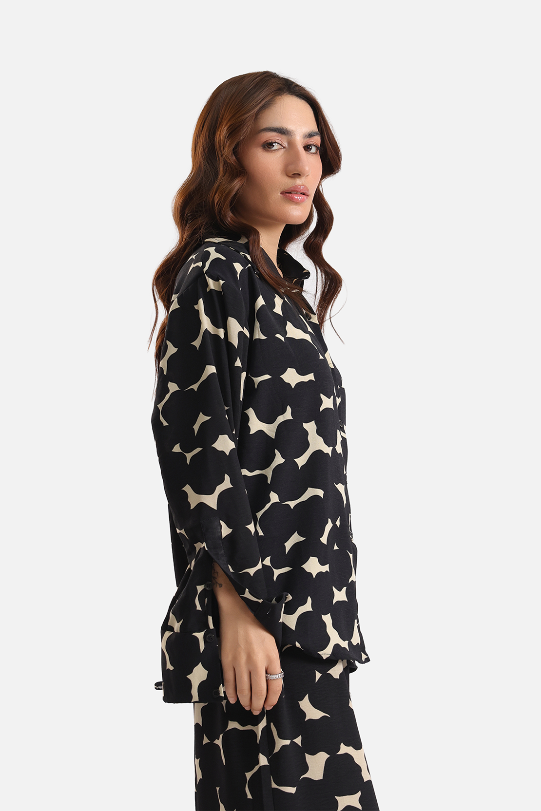 Co-ord set printed shirt