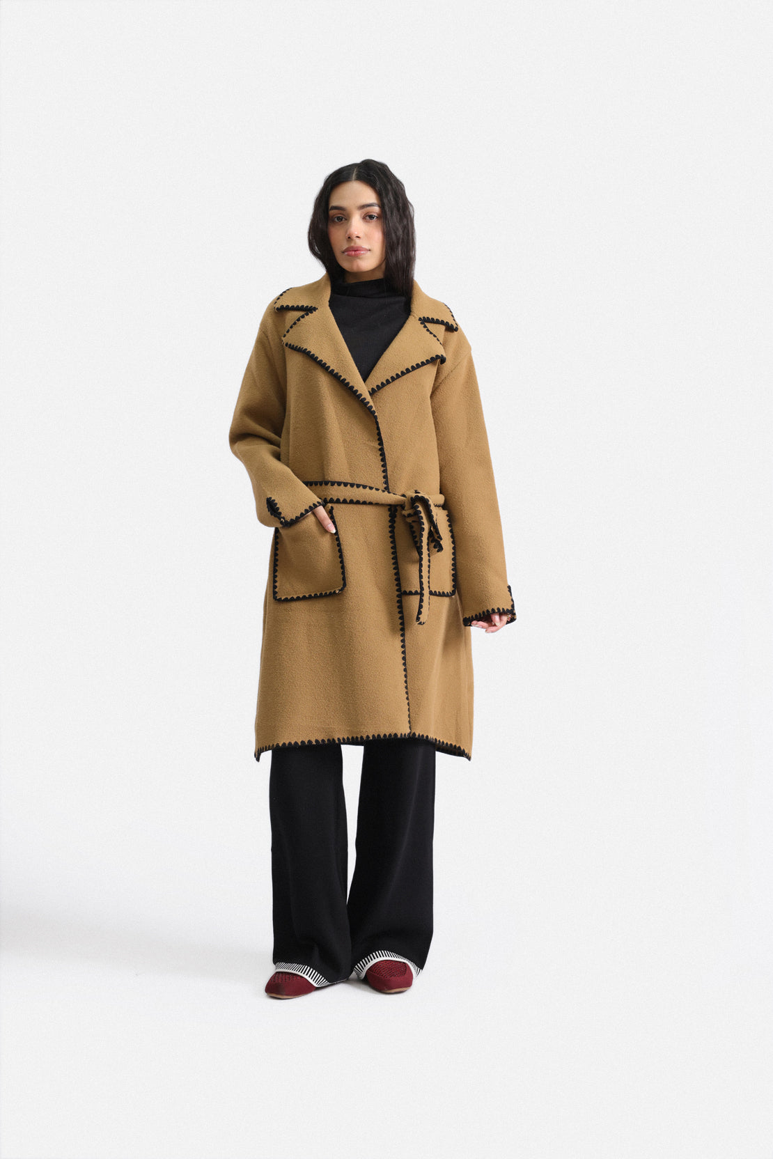 Contrast-Trim Coat