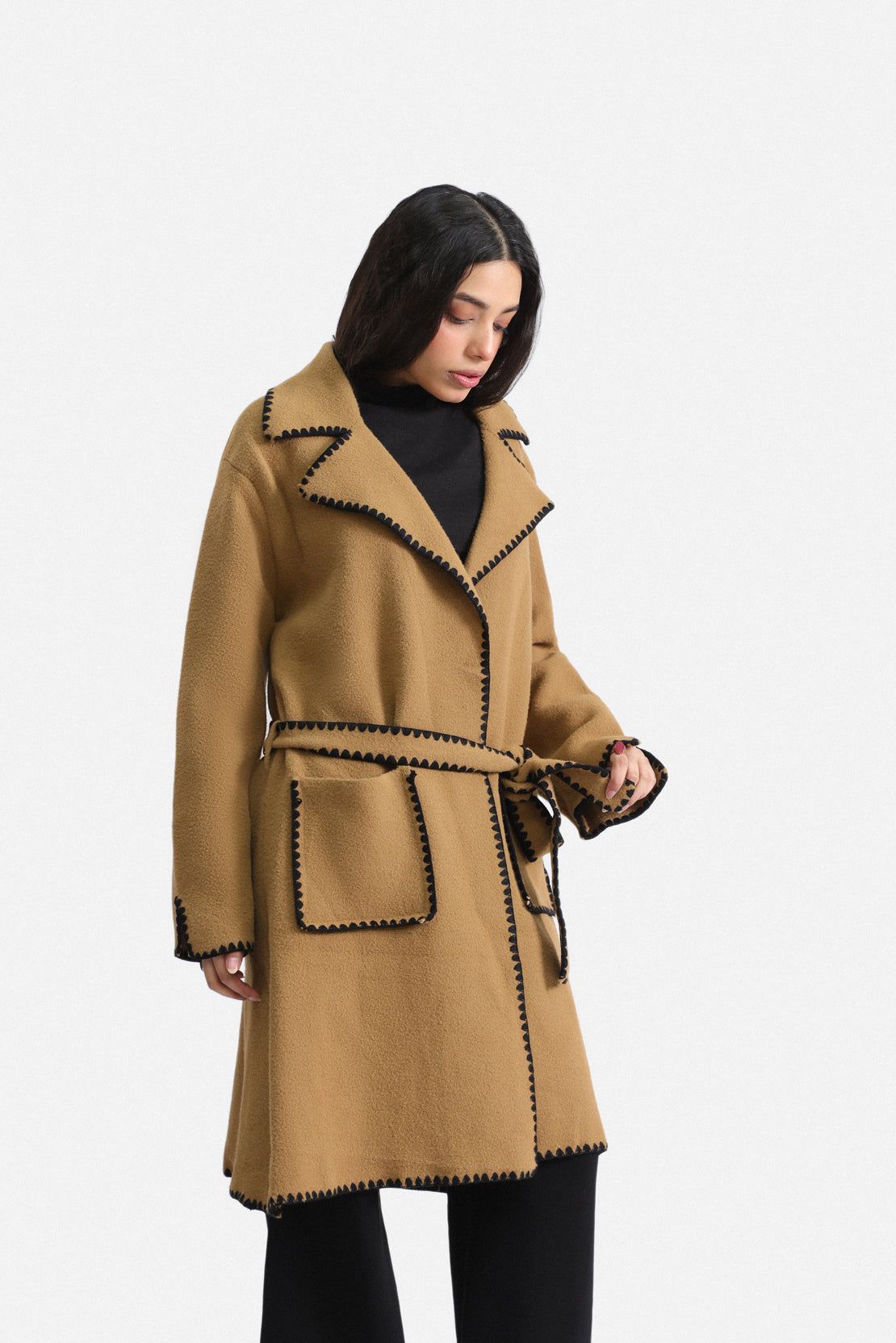 Contrast-Trim Coat