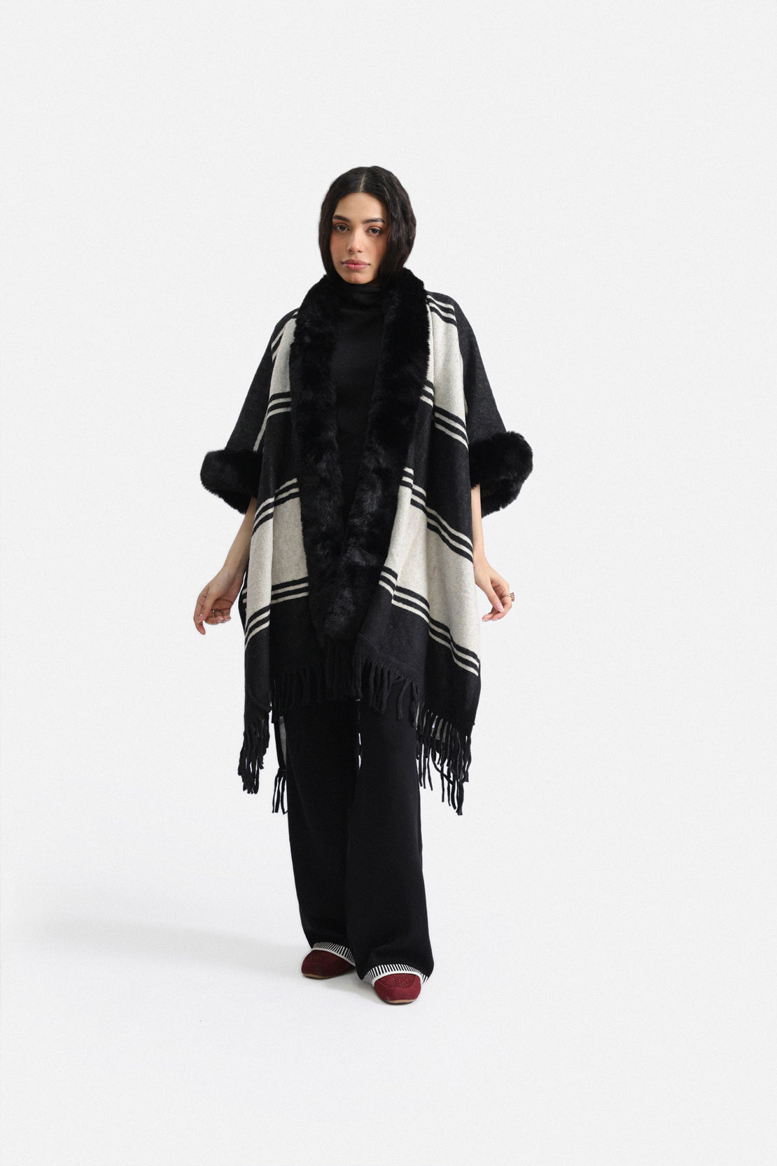Striped Cape Shawl