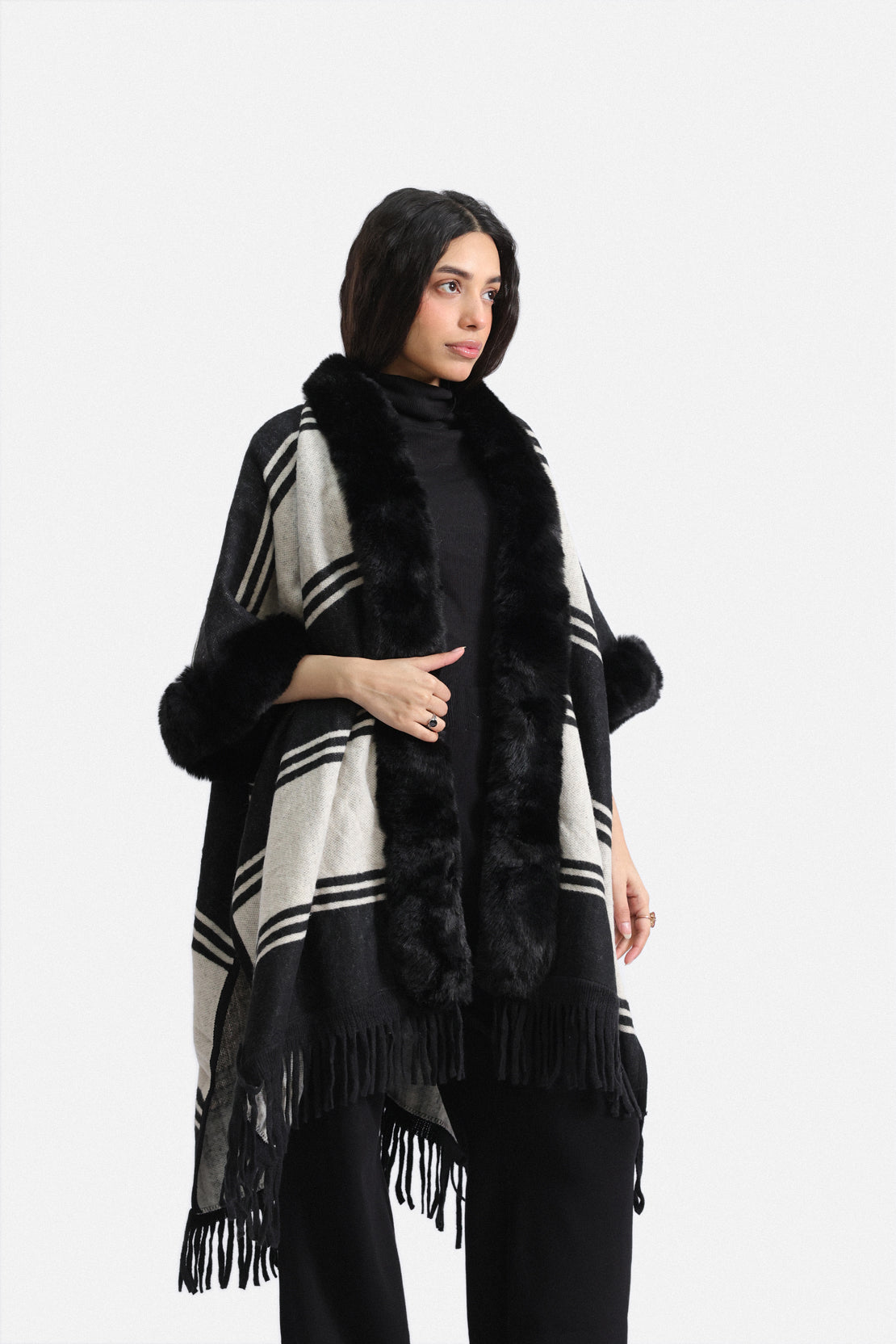 Striped Cape Shawl