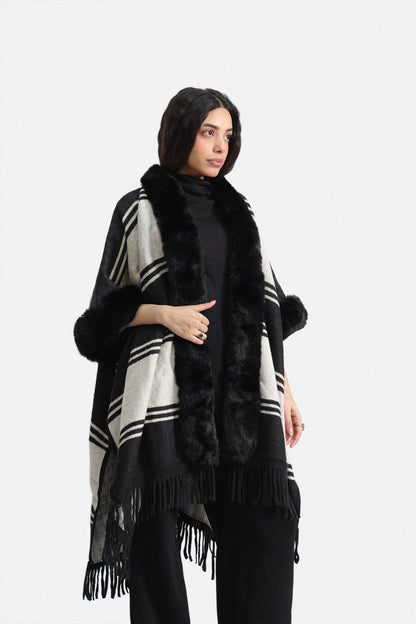 Striped Cape Shawl