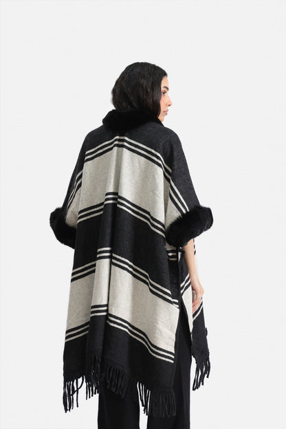 Striped Cape Shawl