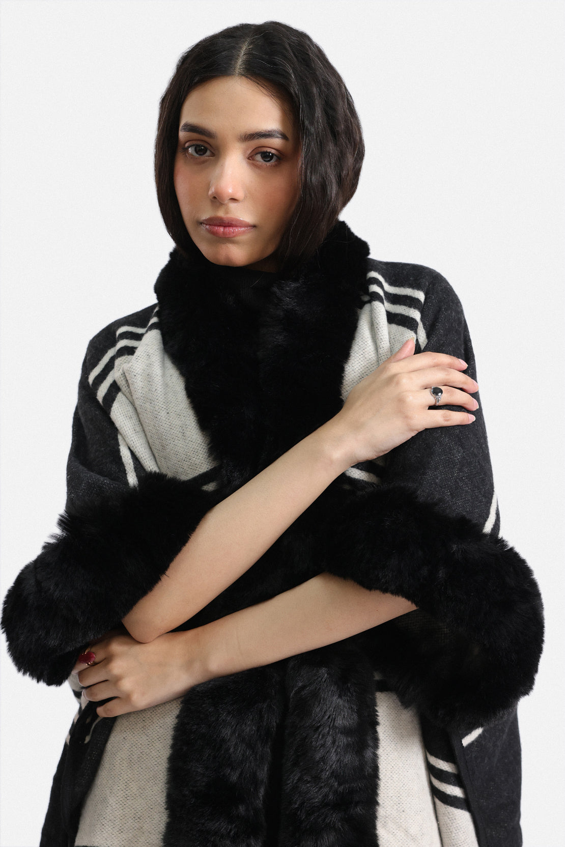 Striped Cape Shawl