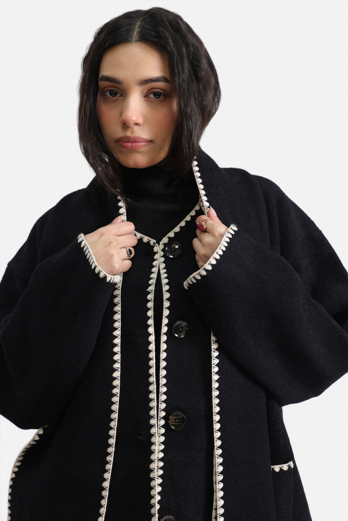 Coat with scarf