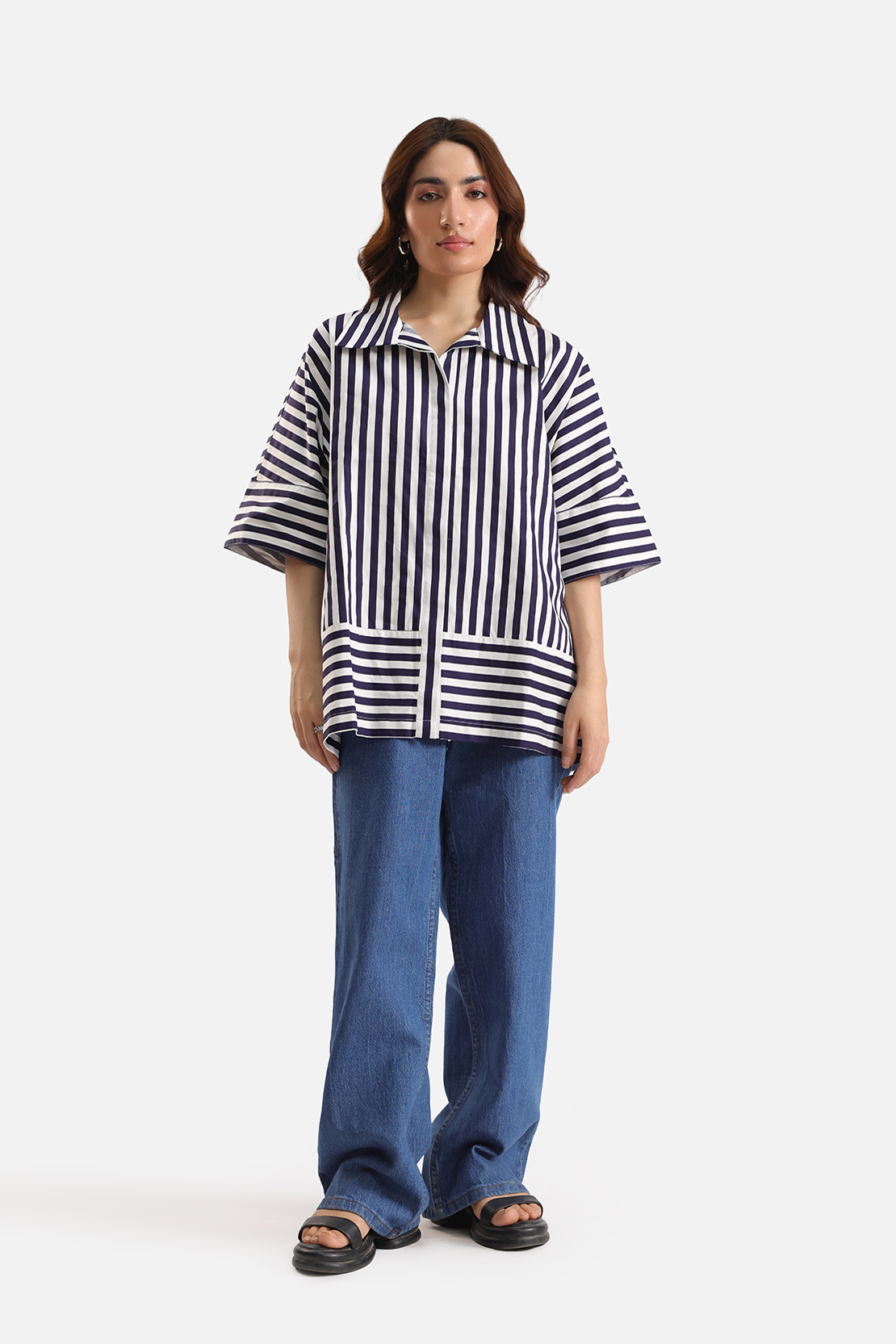 Boxy-fit striped shirt