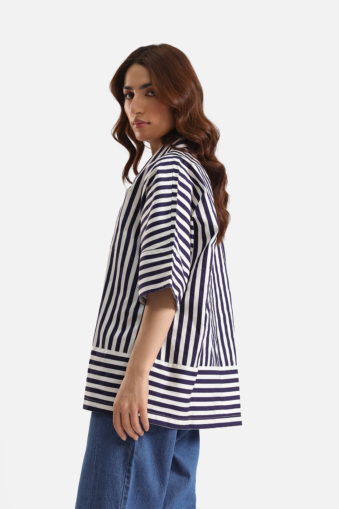 Boxy-fit striped shirt