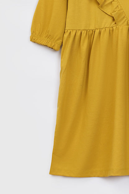 FLOUNCE-TRIMMED DRESS