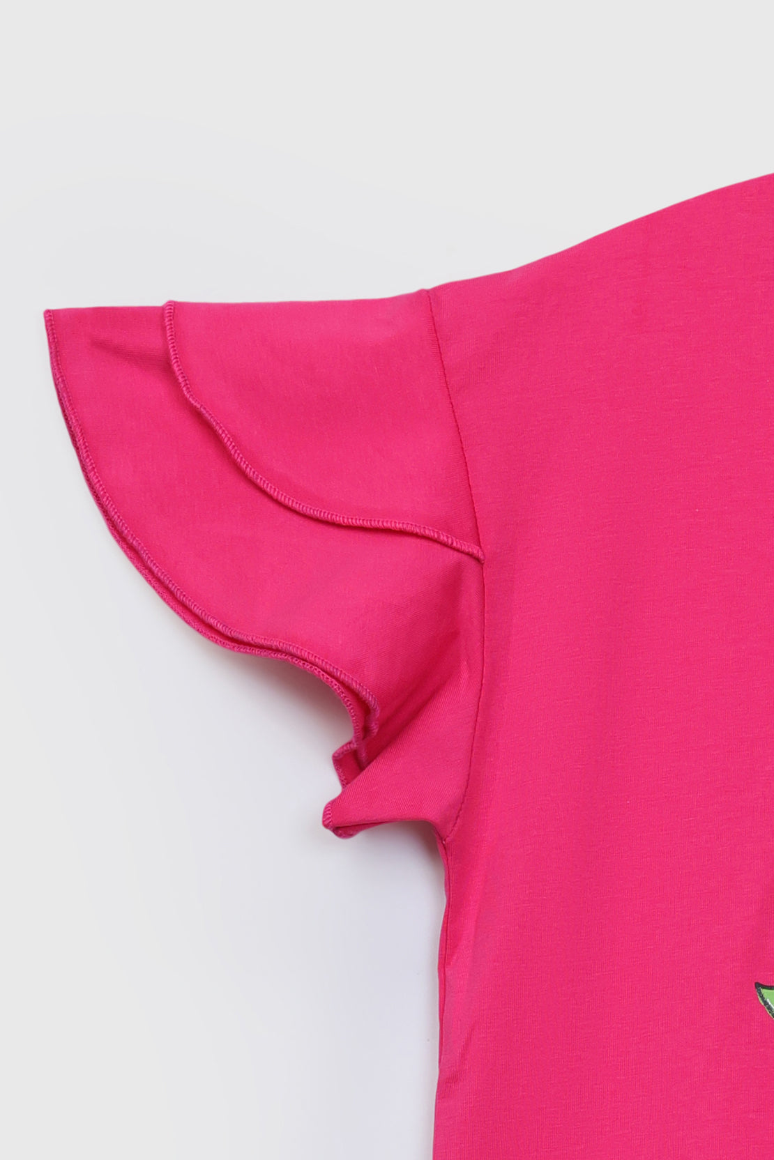 Ruffled sleeve T-shirt