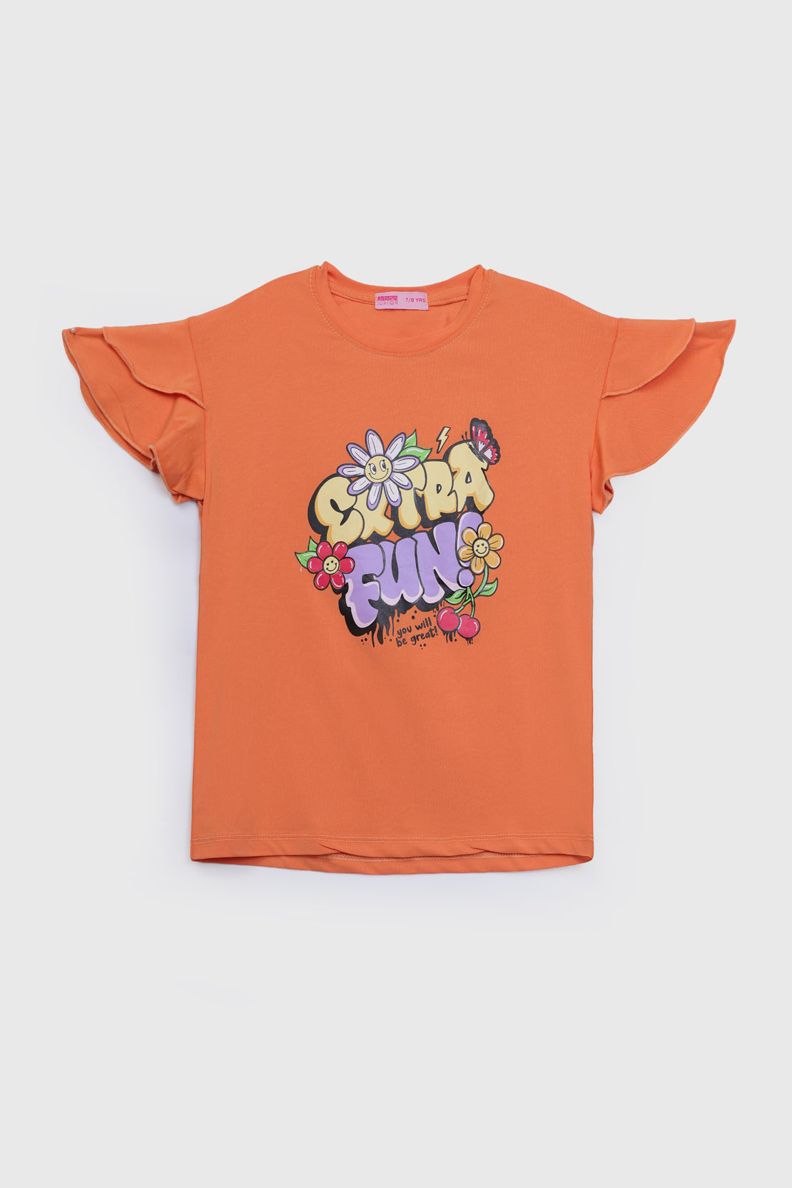 RUFFLED SLEEVE T-SHIRT