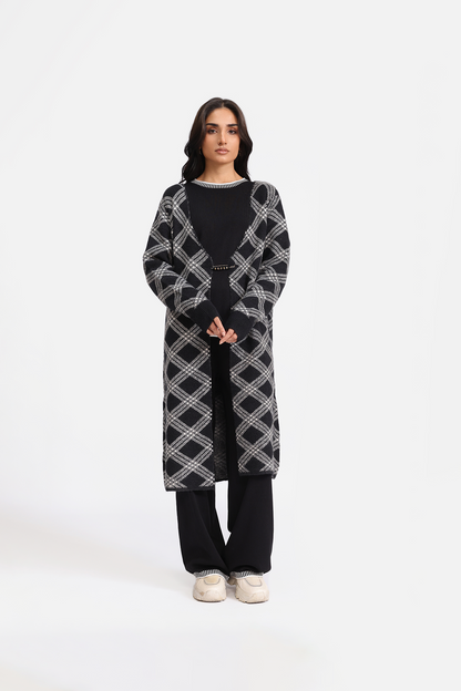 PATTERNED LONG CARDIGAN