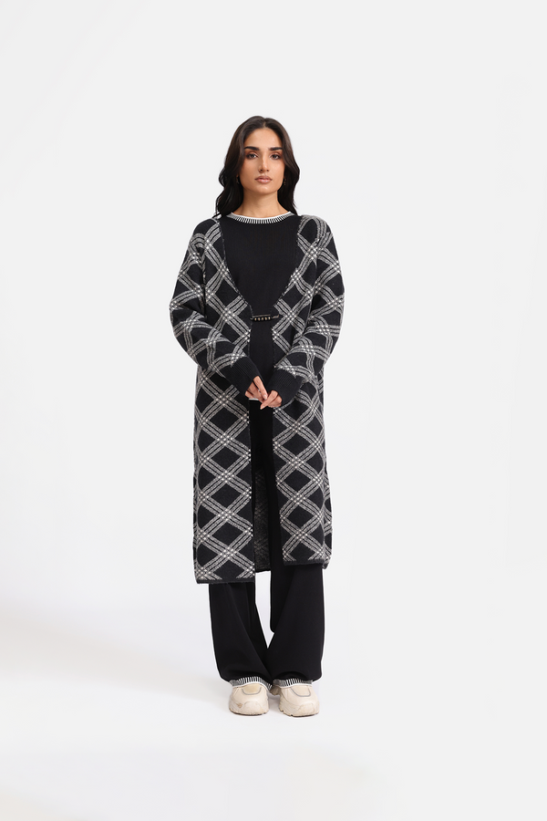PATTERNED LONG CARDIGAN