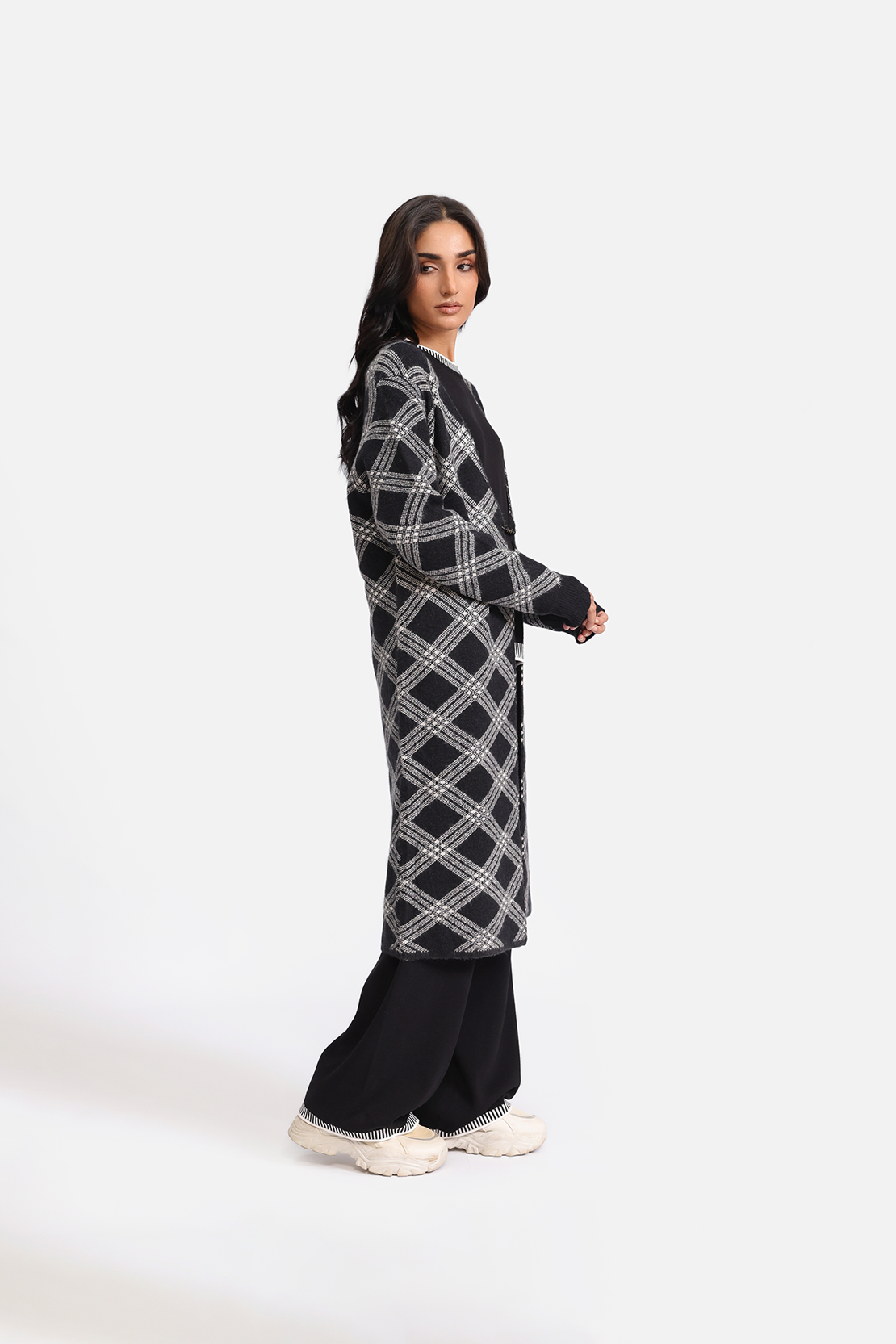 PATTERNED LONG CARDIGAN