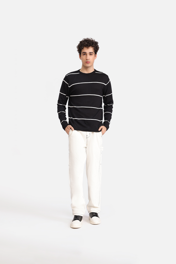 Striped Crew-Neck Sweater