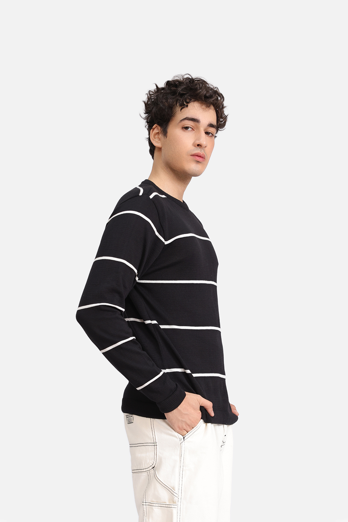 Striped Crew-Neck Sweater