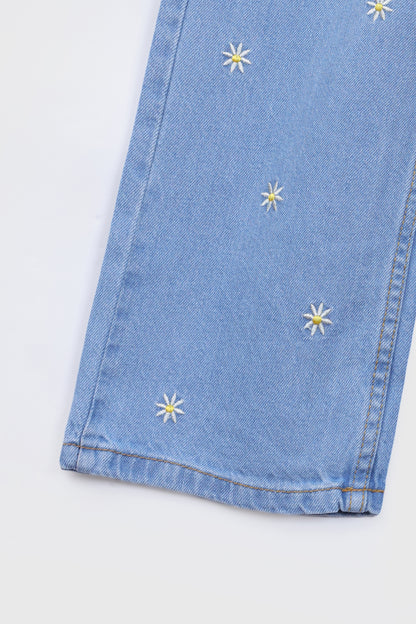 Embroidered wide leg Jeans