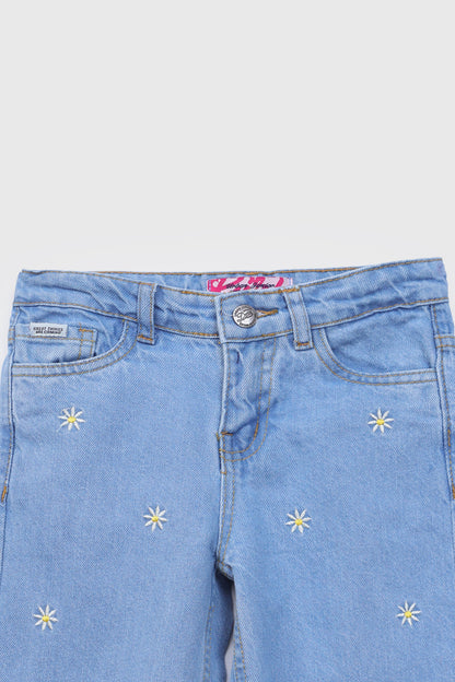 Embroidered wide leg Jeans