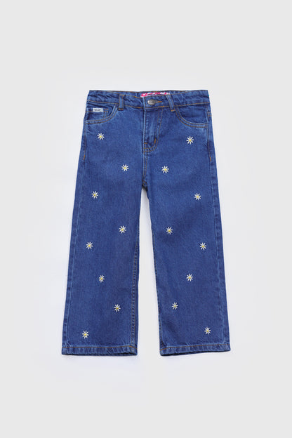 Embroidered wide leg Jeans