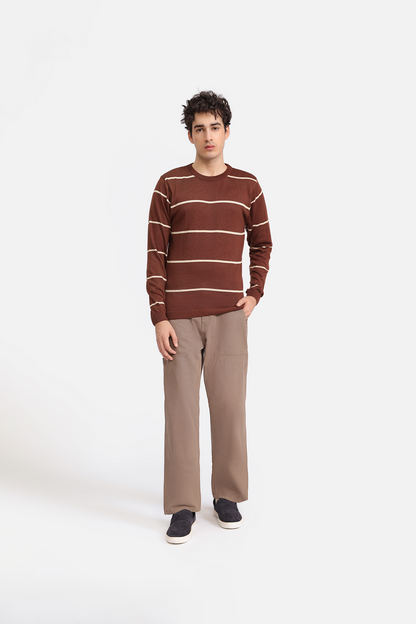 Striped Crew-Neck Sweater